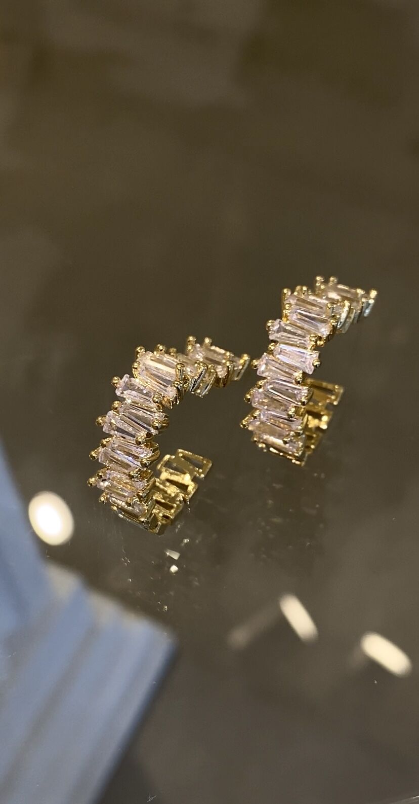 Baget kesim kalp küpe gold renk