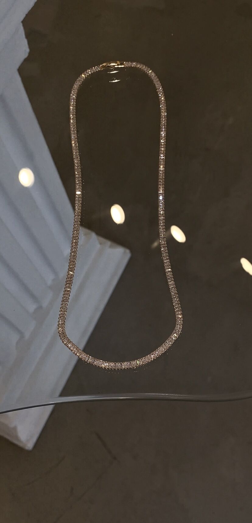 Dönmeyen suyolu kolye baget kesim gold renk