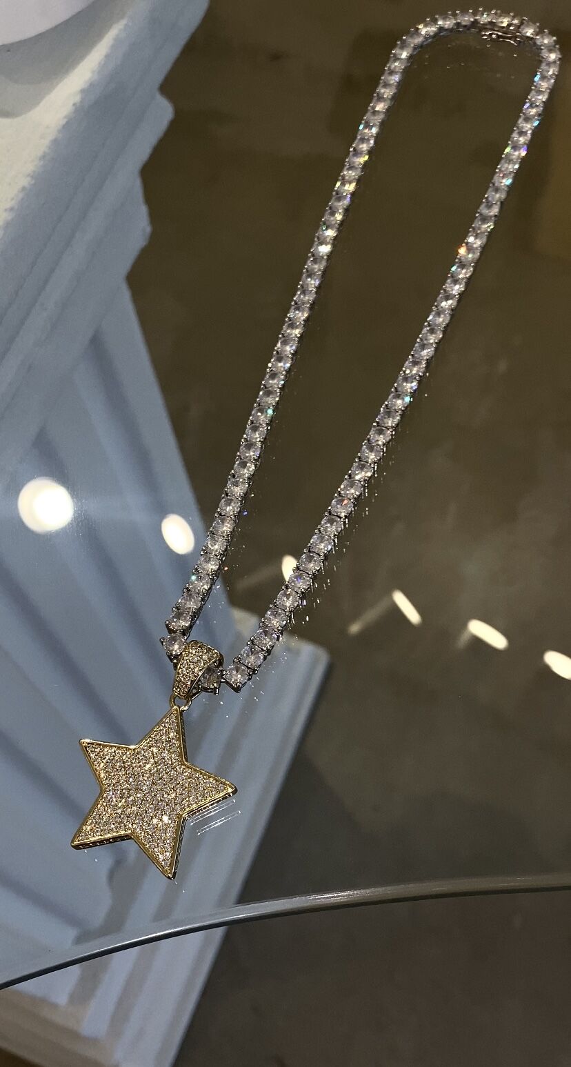 Yıldız detaylı döküm suyolu kolye 5mm