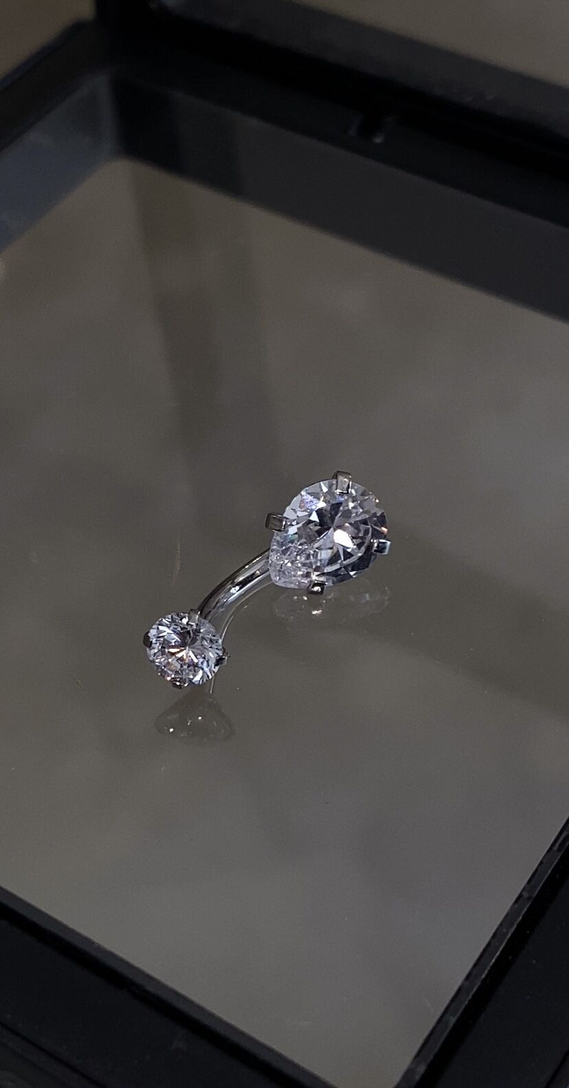 Cerrahi çelik göbek piercing damla model