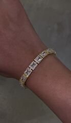 Kare baget bileklik gold renk