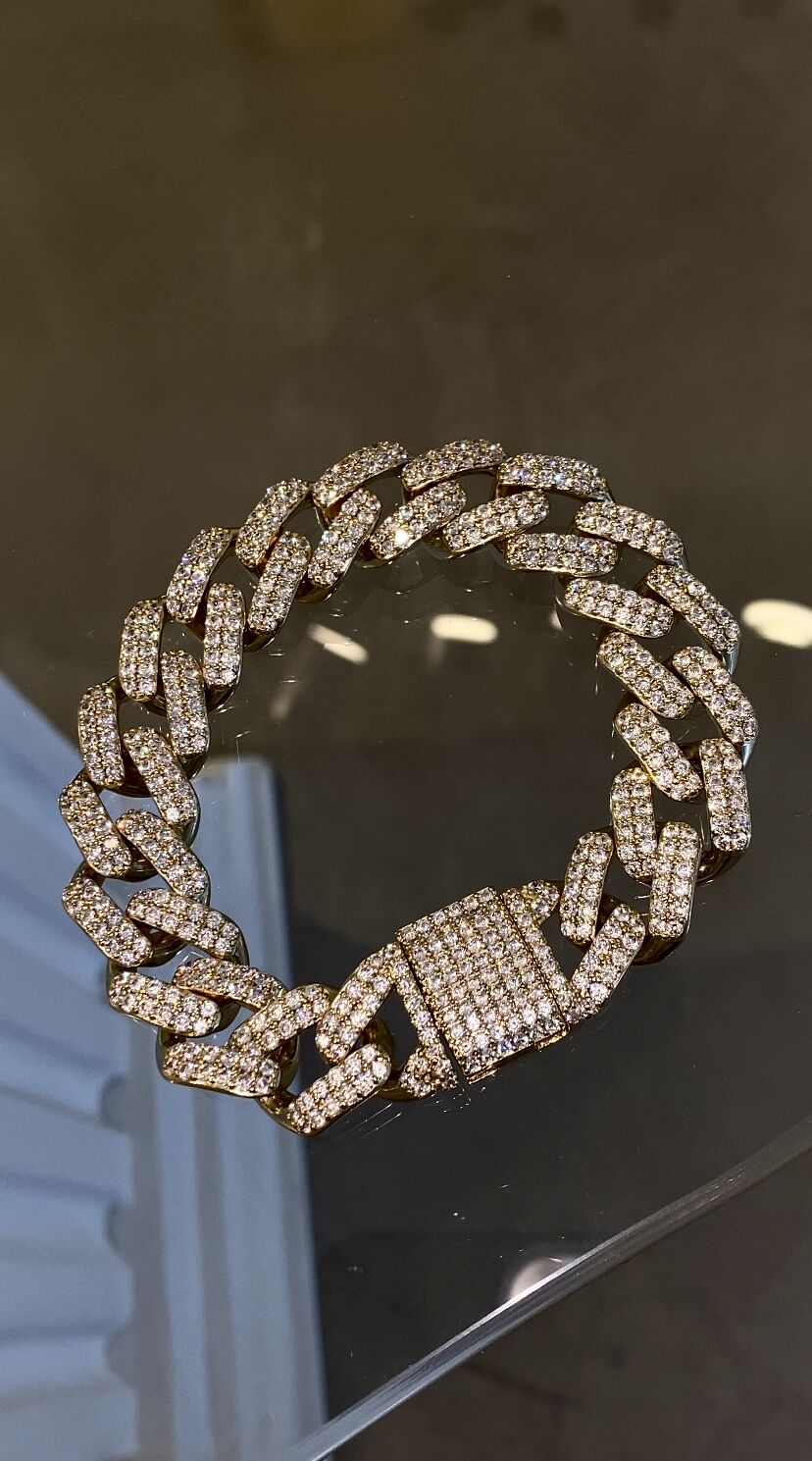 Taşlı gurmet bileklik gold renk