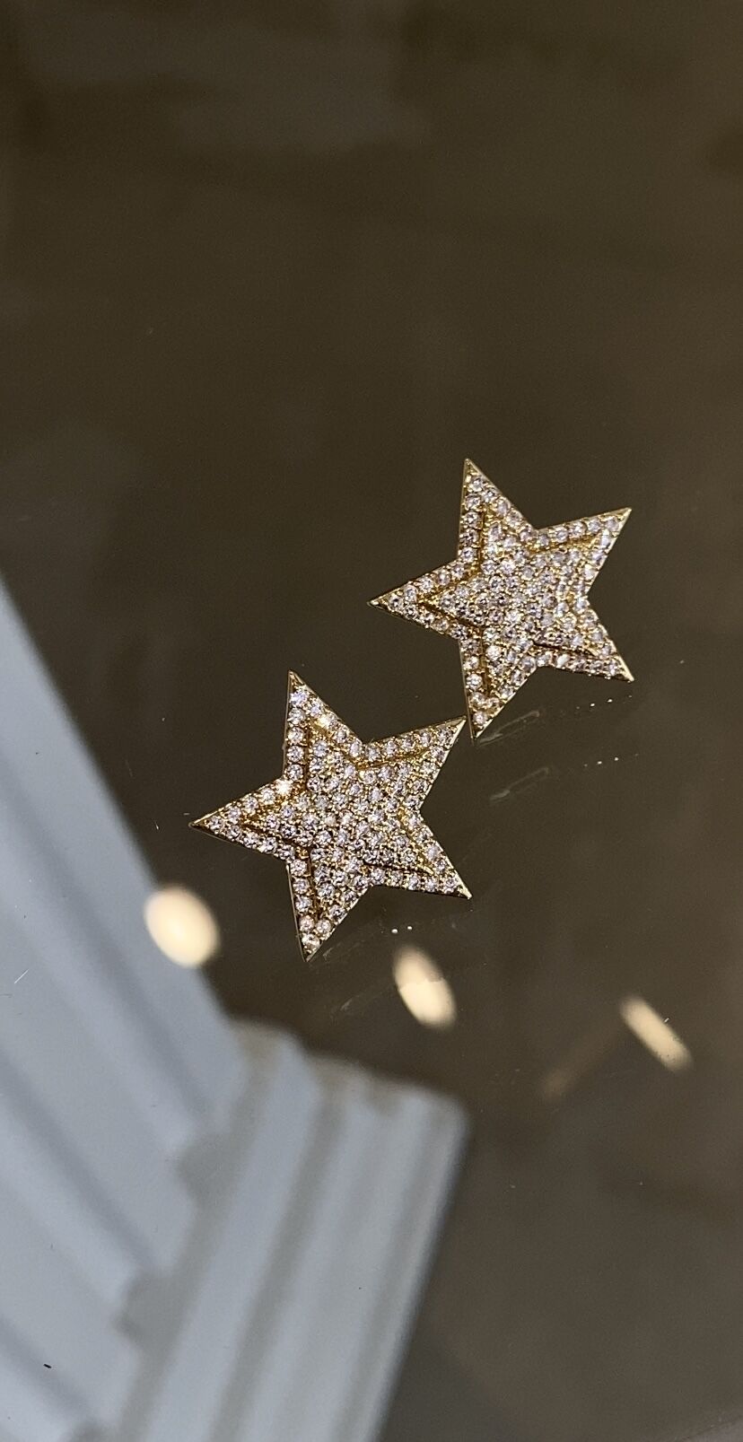 Taşlı yıldız küpe gold renk