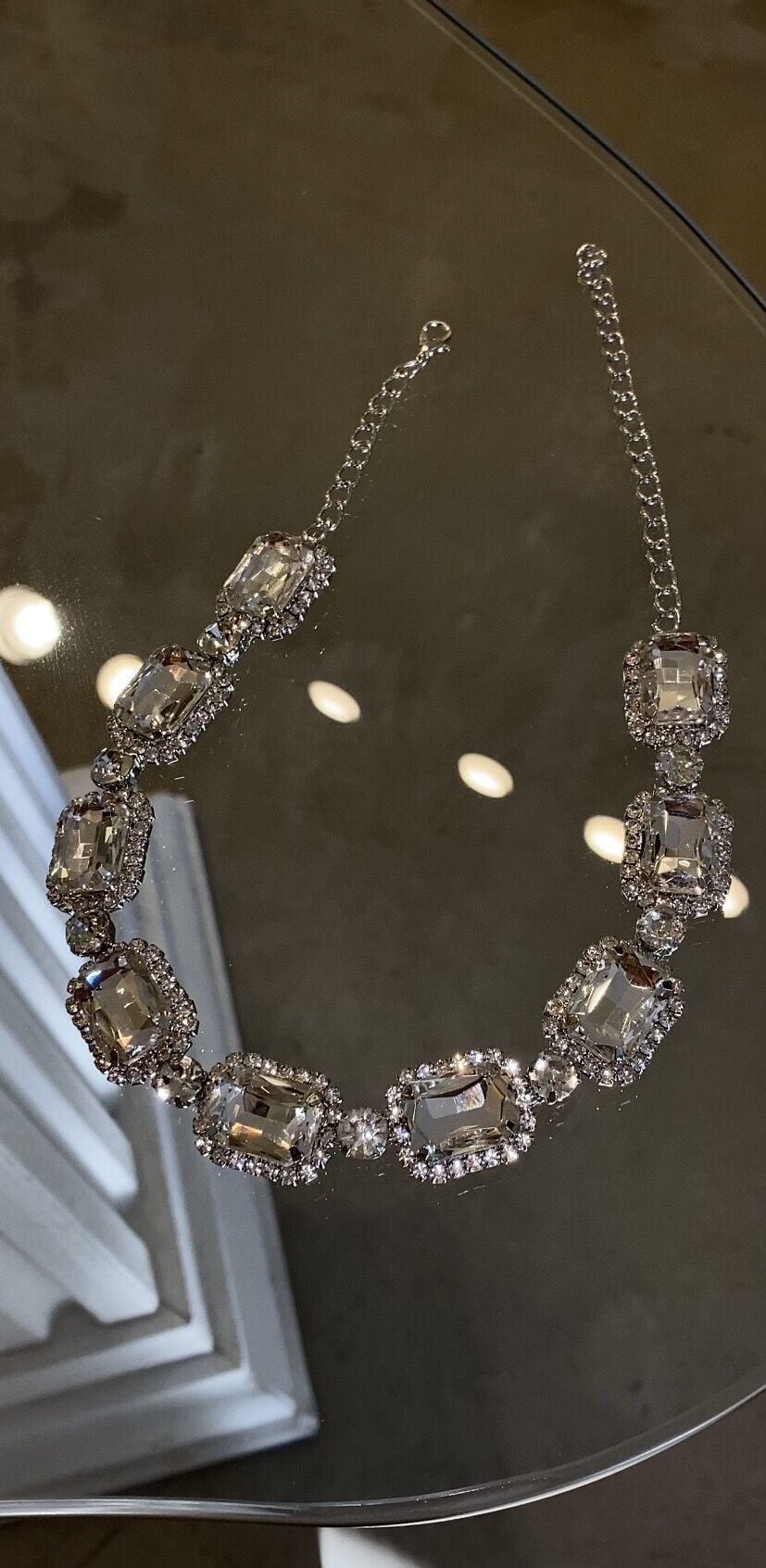 Baget kesim Taşlı choker kolye