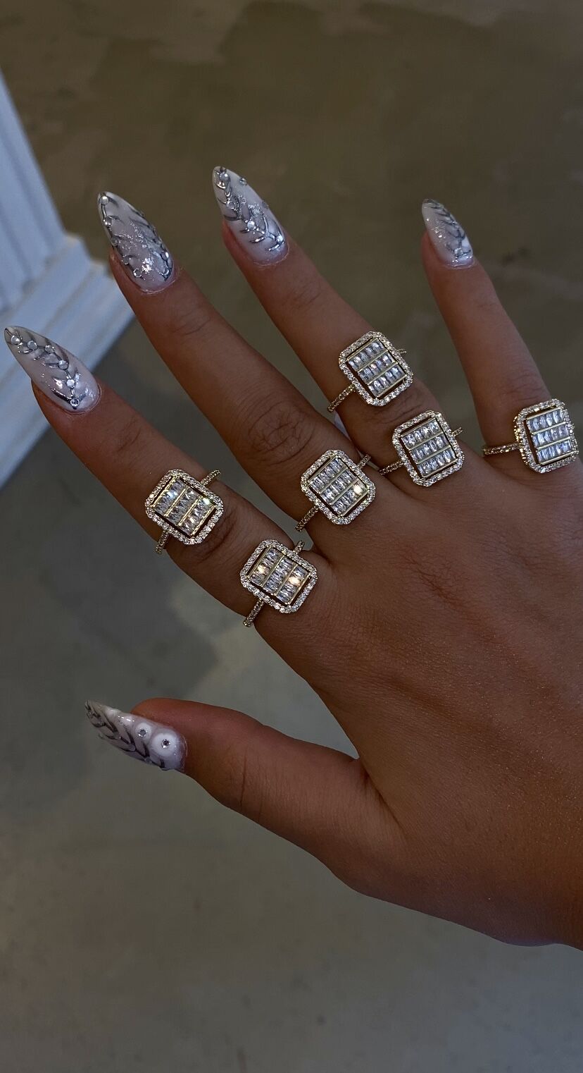 Kare baget yüzük gold renk