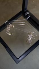 Taşlı halka küpe gold renk