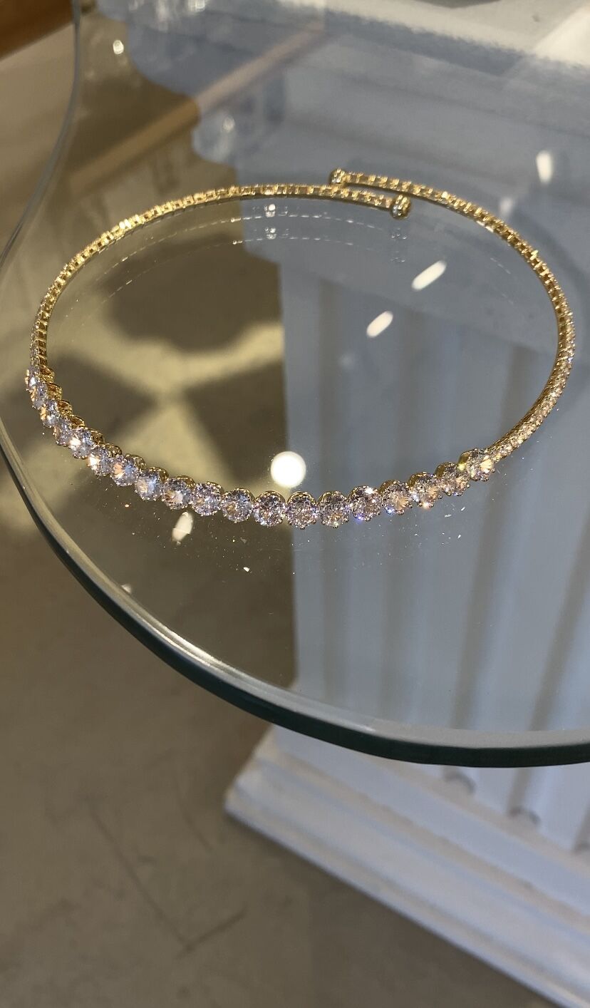 Suyolu choker kolye gold renk