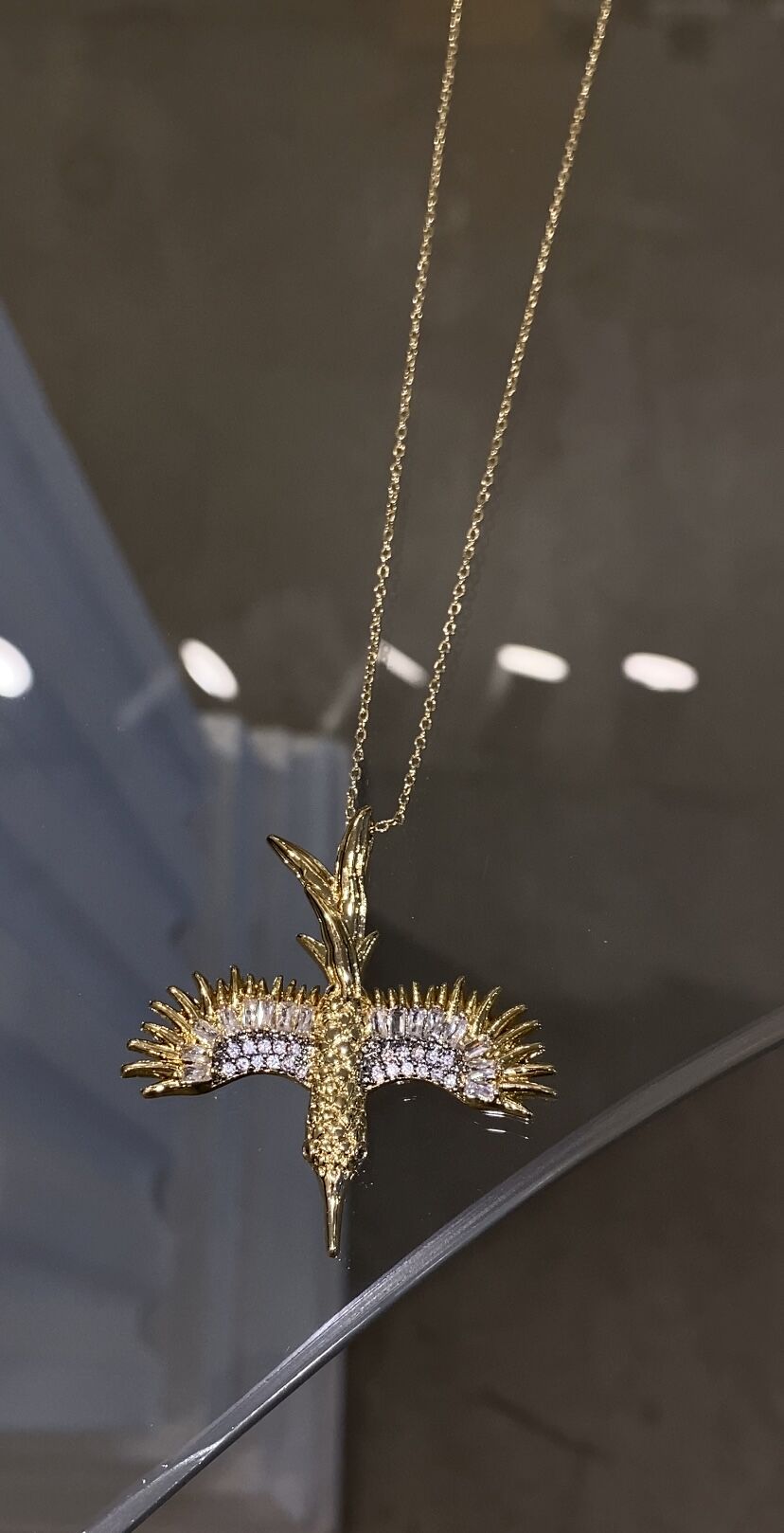 Çelik anka kolye çift renkli