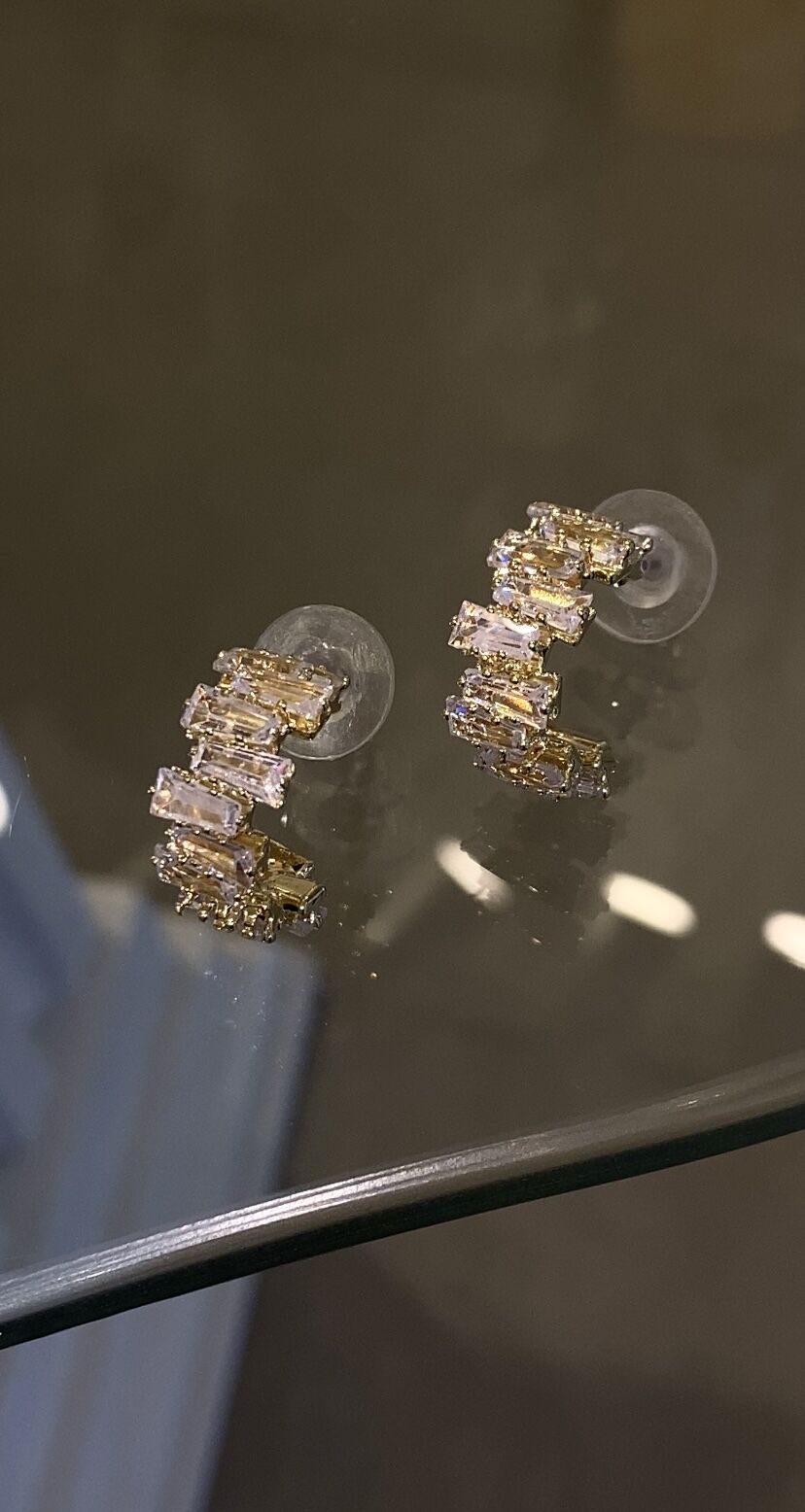 Baget halka küpe gold renk