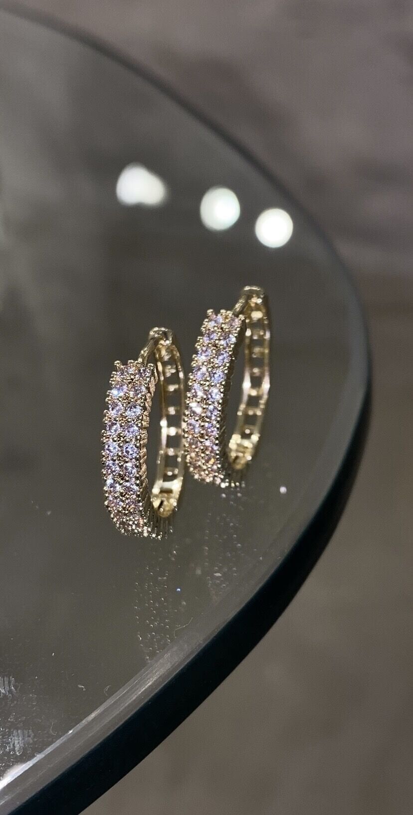 Çift tamtur halka küpe gold renk