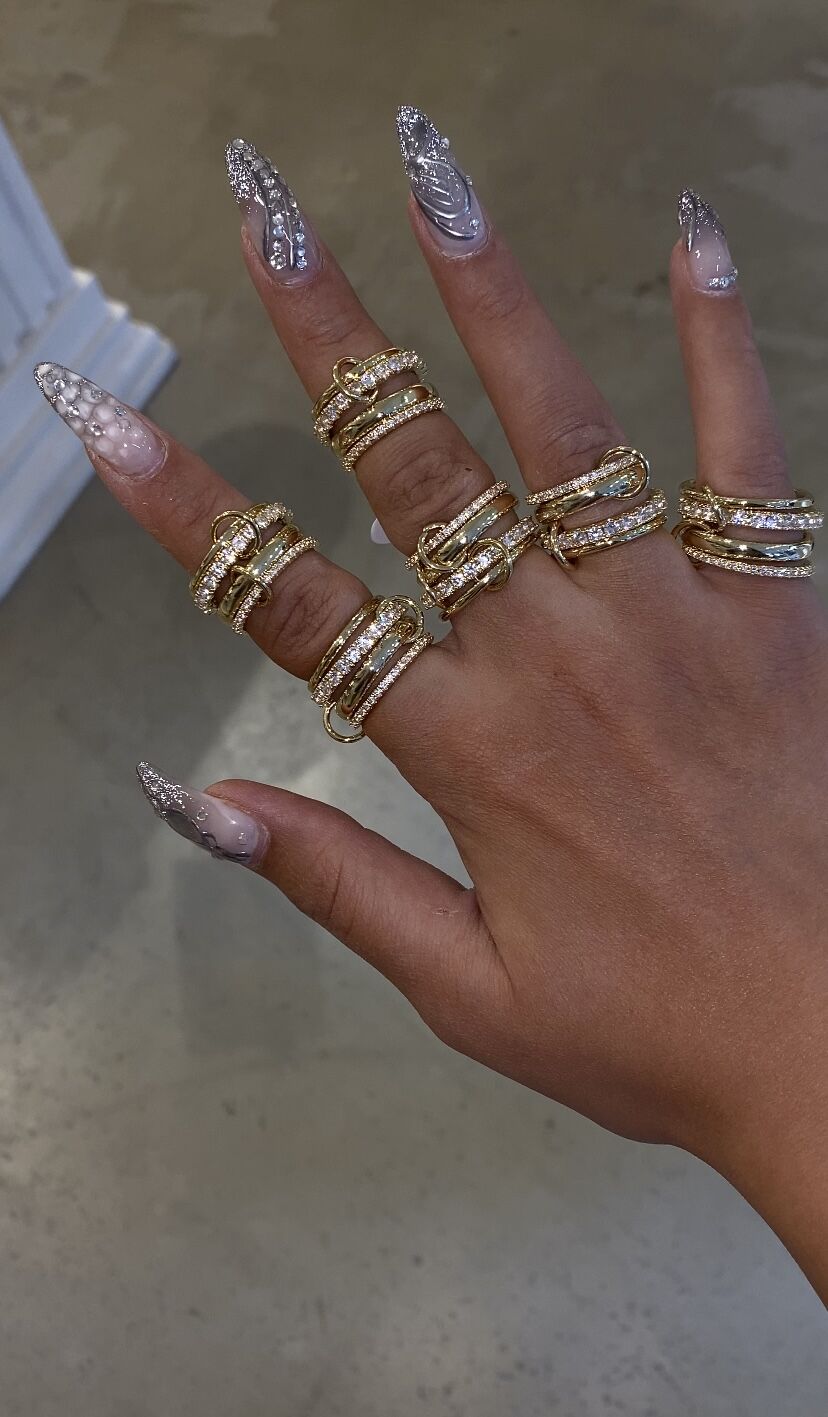 Çoklu yüzük 4lü gold renk