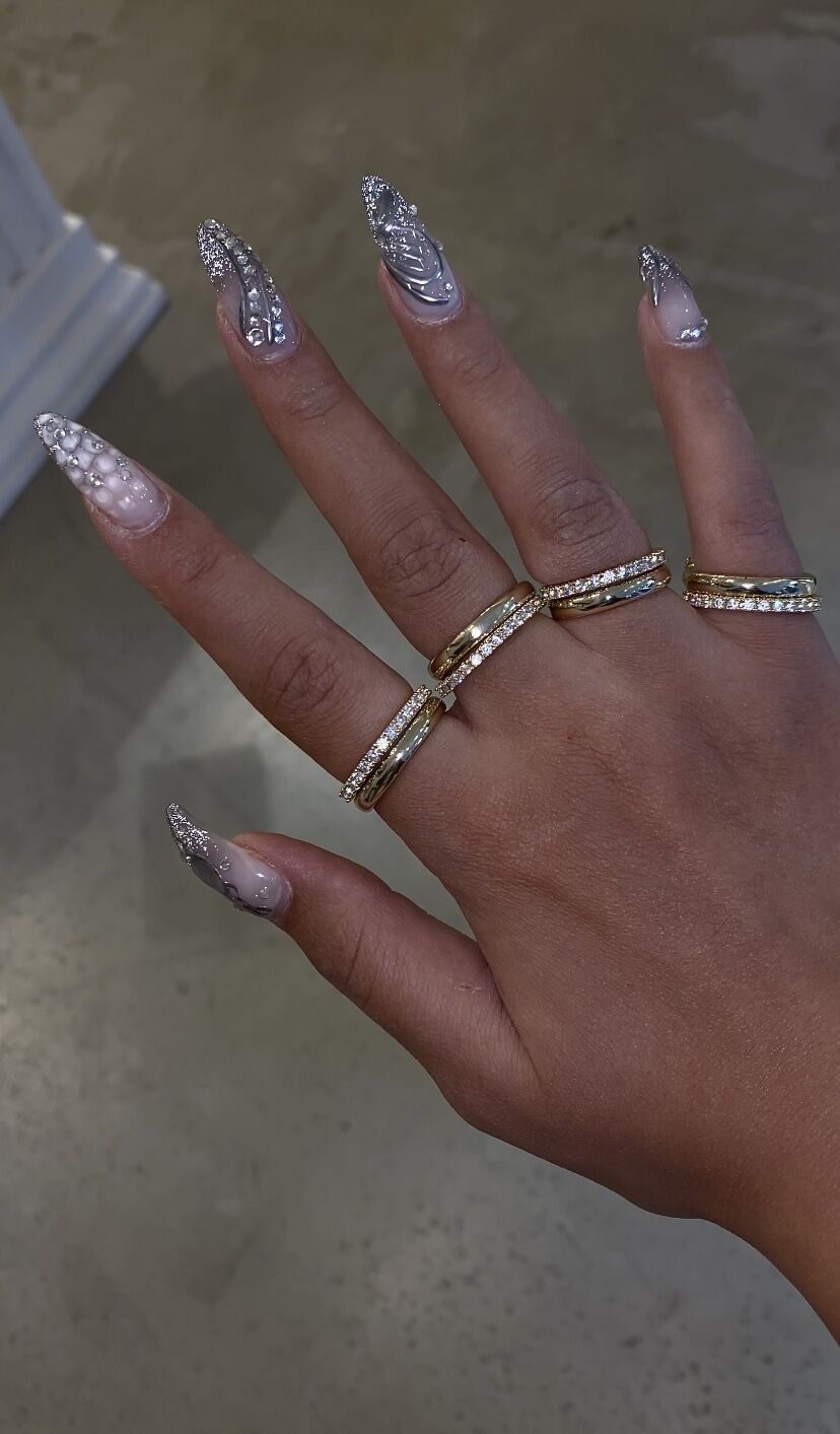 İkili yüzük gold renk