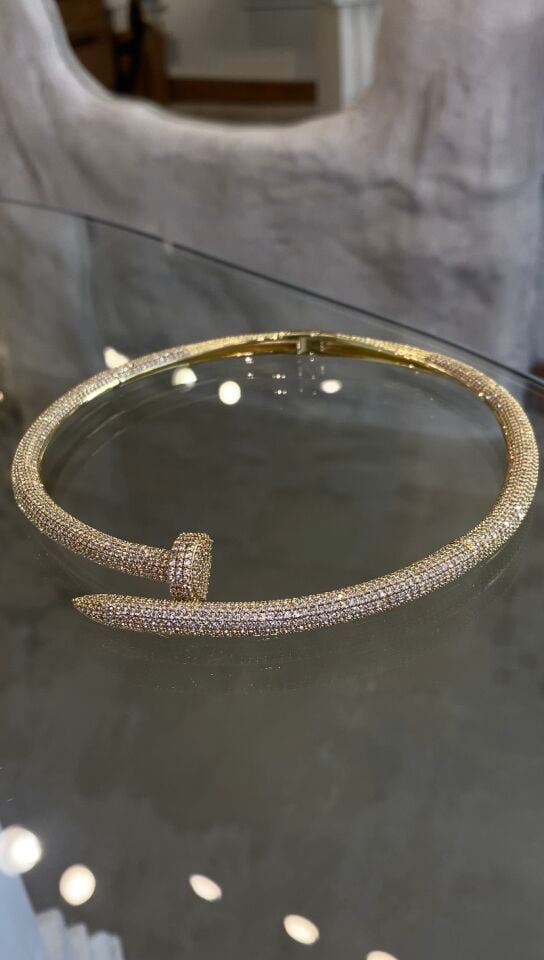 Çivi kolye ithal gold renk