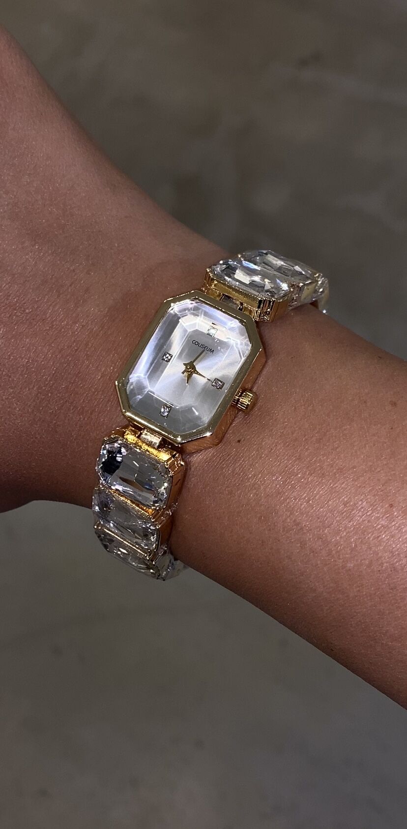 Sekizgen saat gold renk