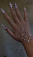 Çoklu taşlı şahmeran gümüş renk