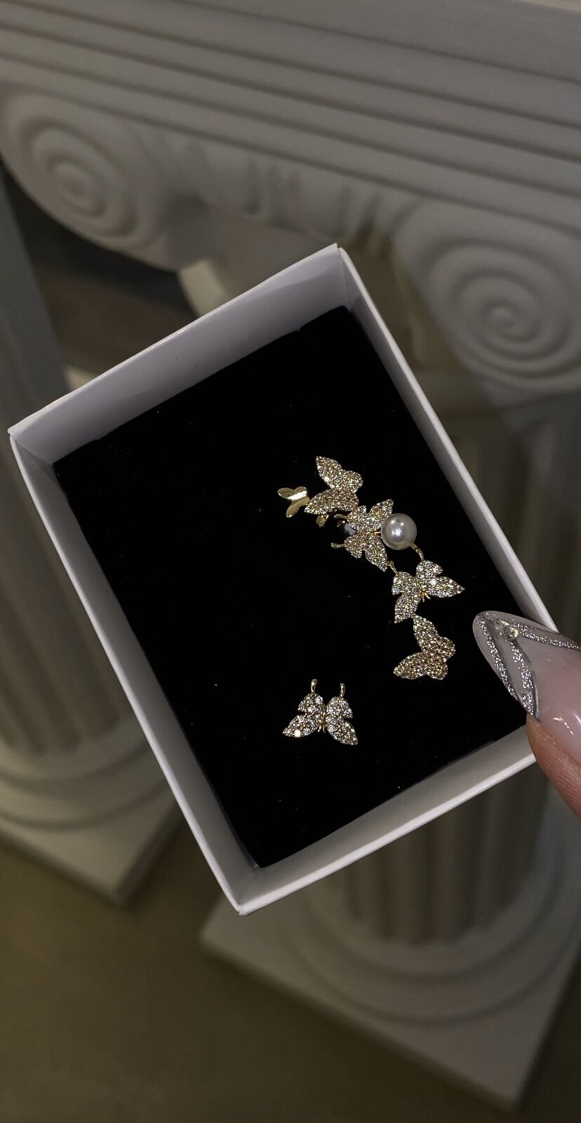 Çoklu kelebek kıkırdak küpe gold renk