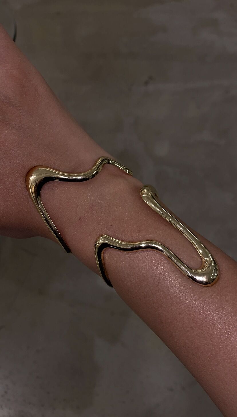 Vintage kelepçe gold renk