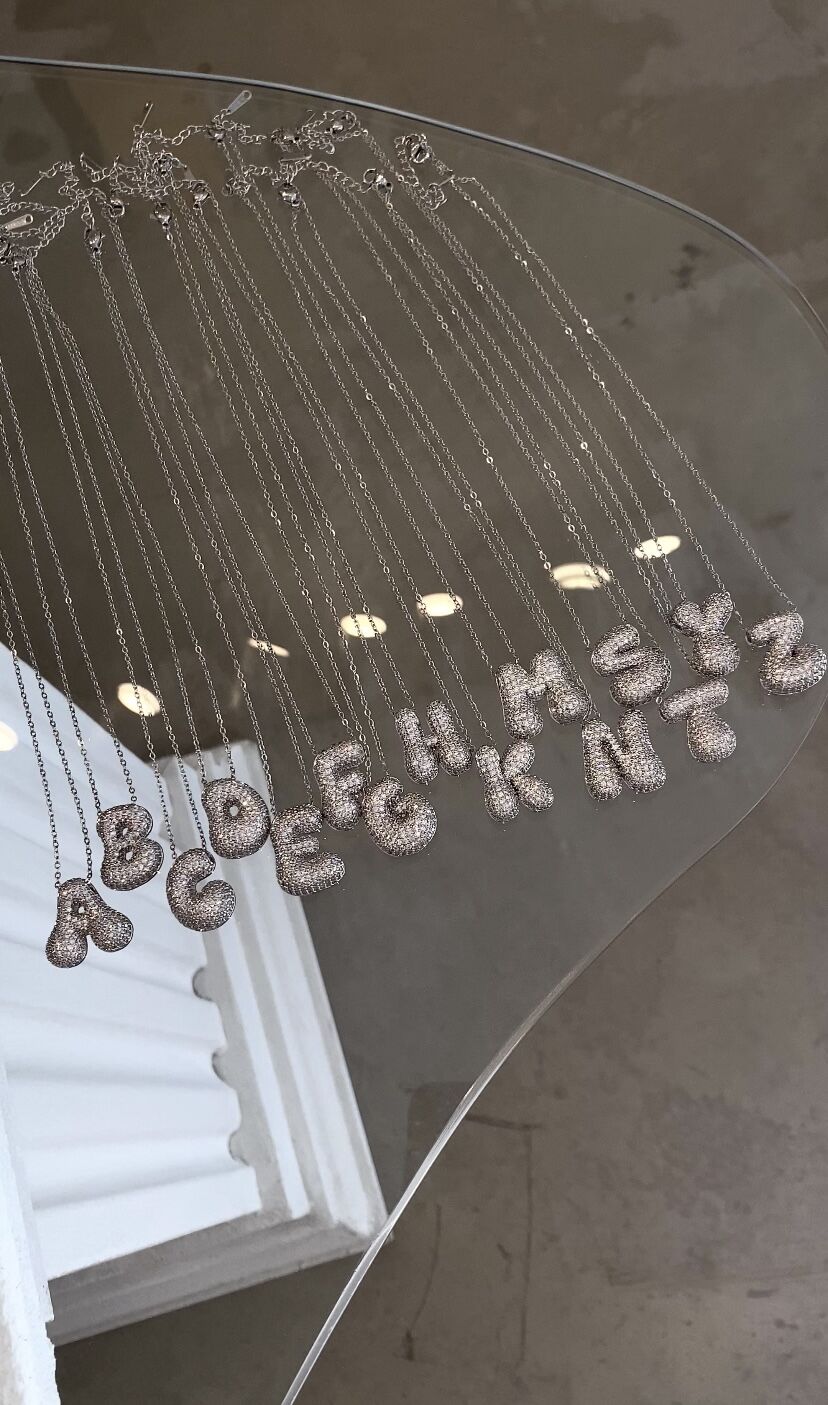 Çelik harf kolye tombul harf