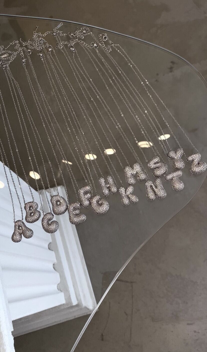 Çelik harf kolye tombul harf