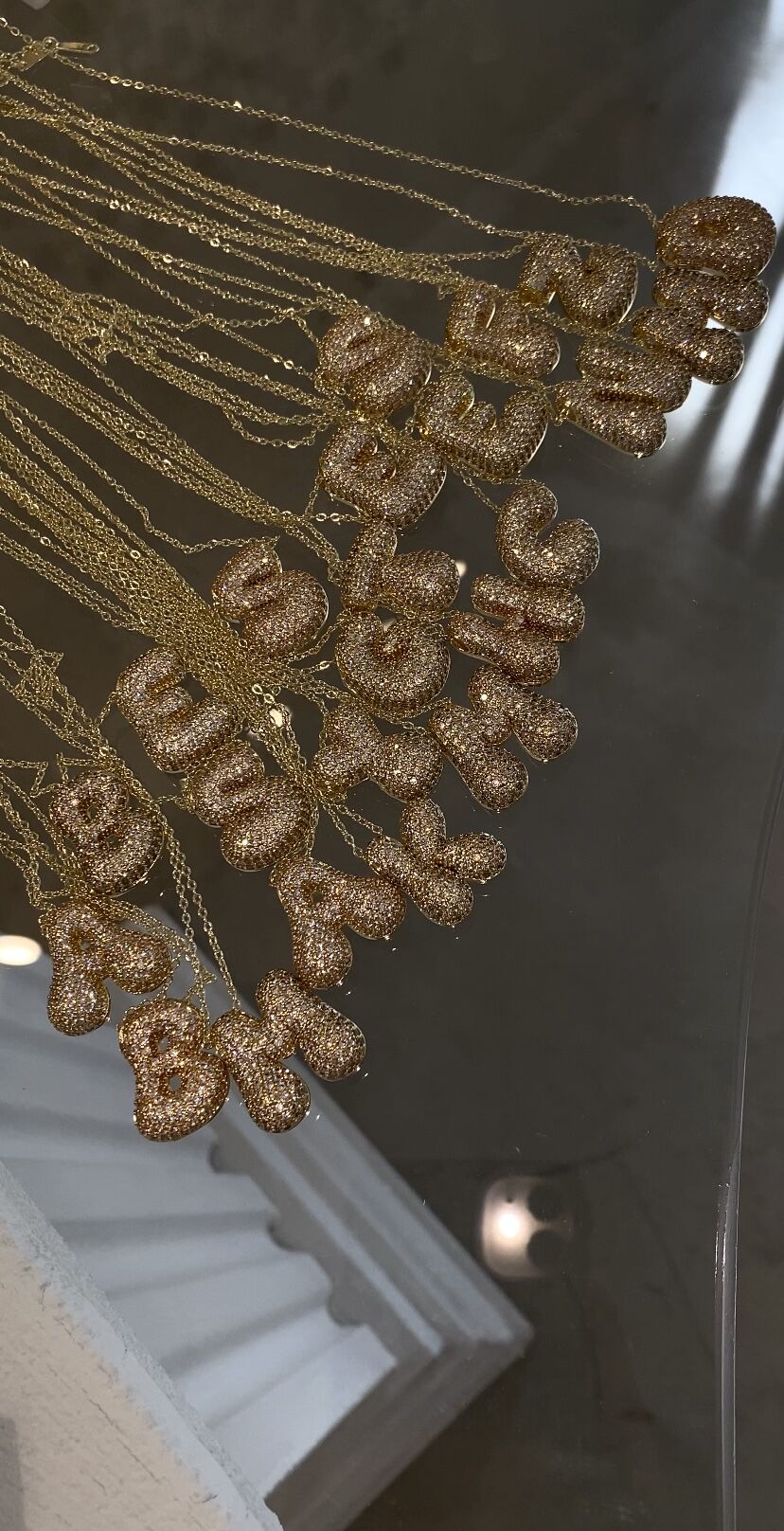 Çelik harf kolye tombul harf