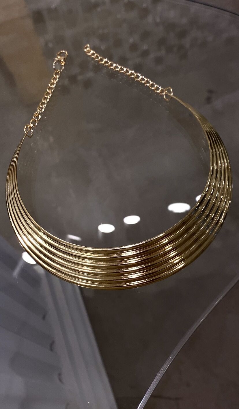 Tasarım kolye gold renk