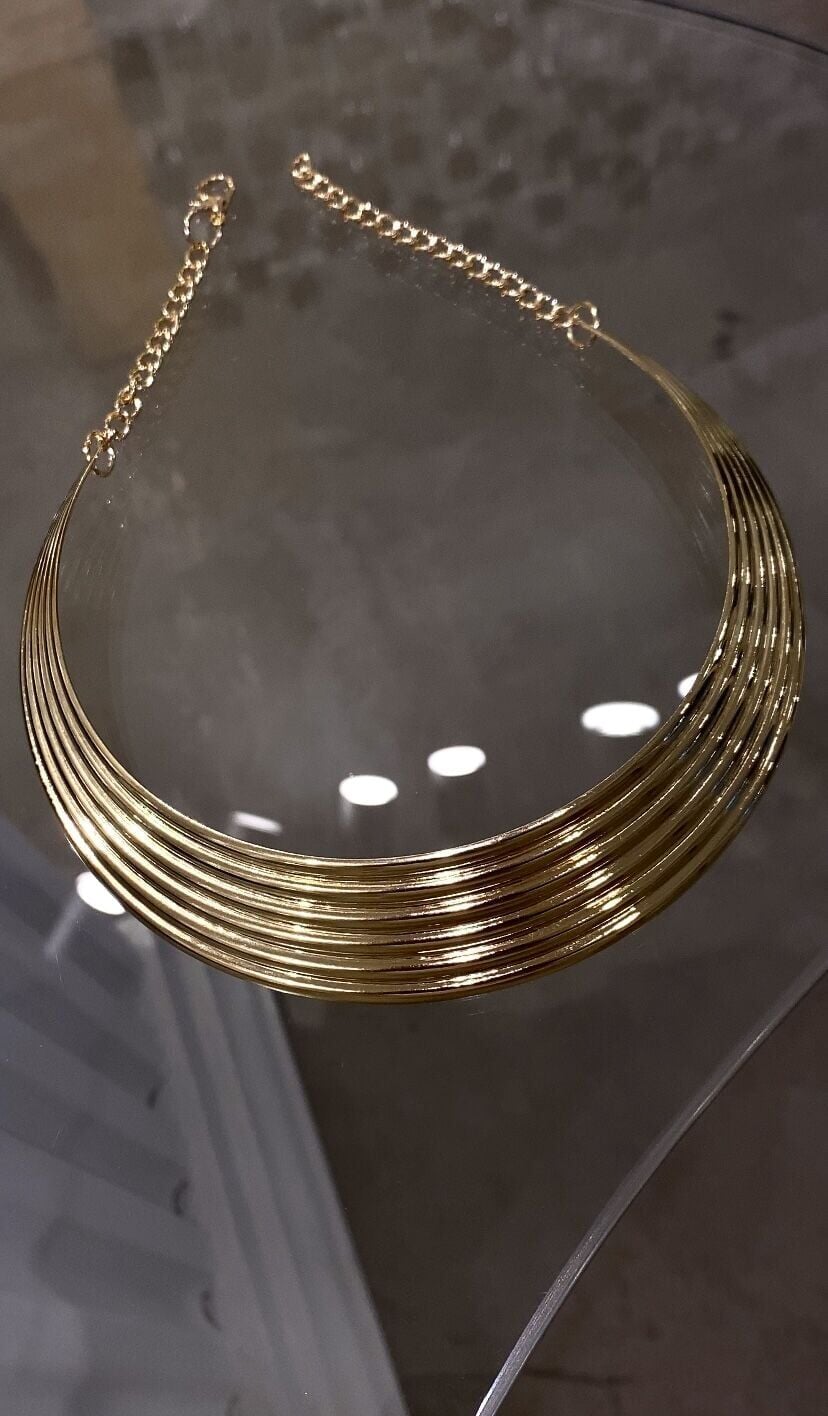Tasarım kolye gold renk