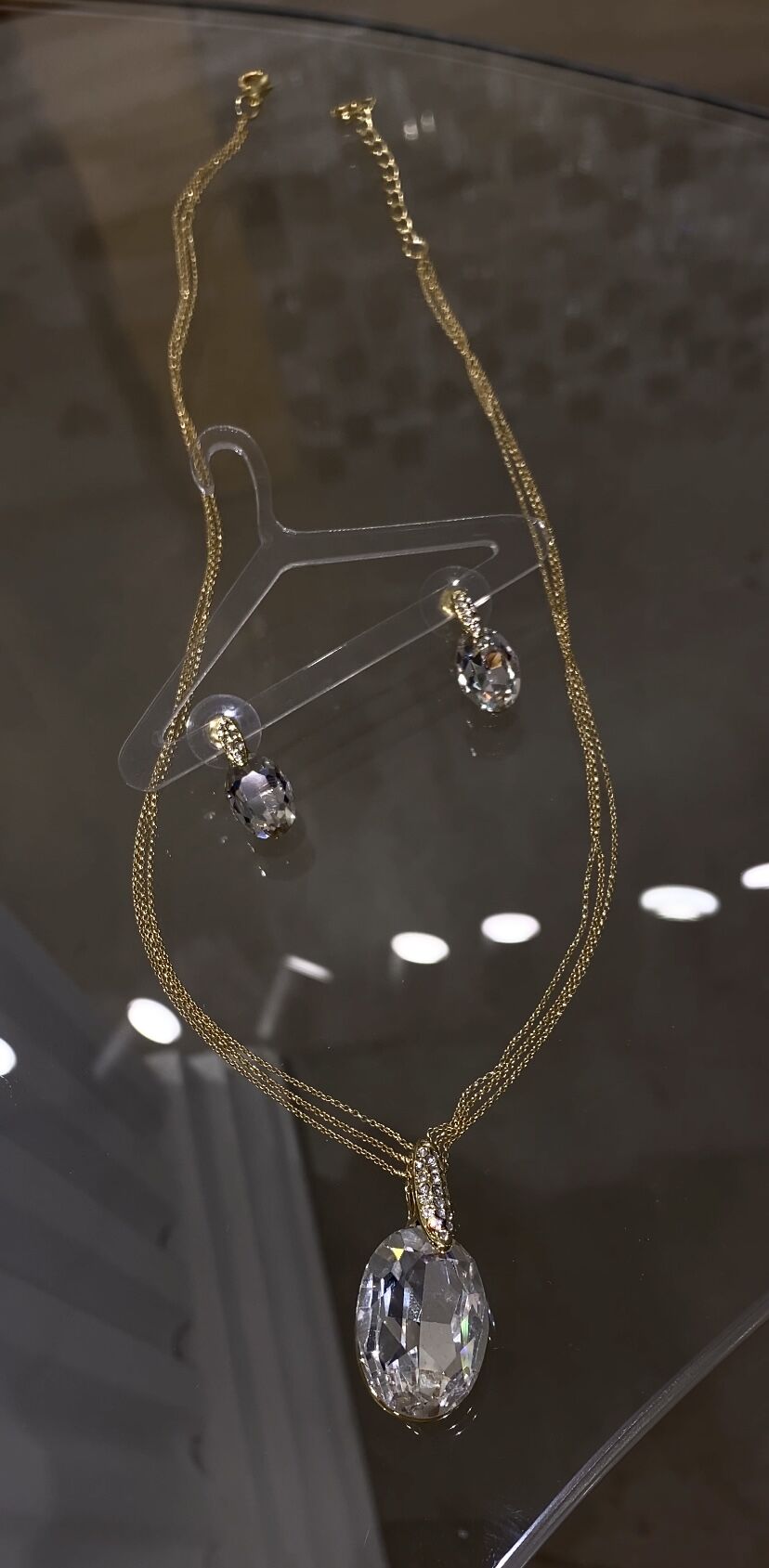 Taşlı set gold renk