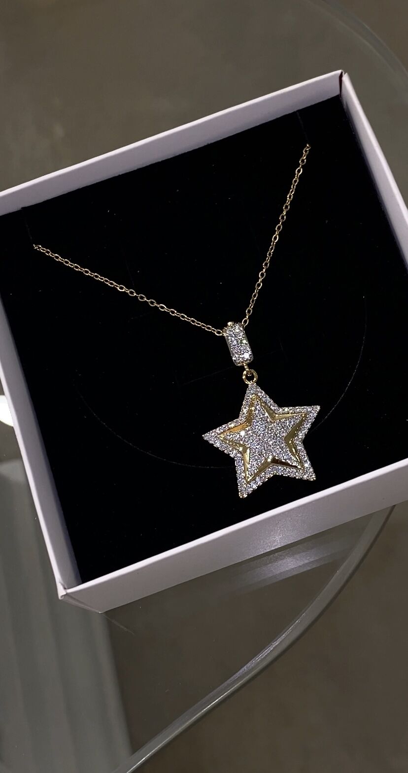 Çift renkli çelik yıldız kolye