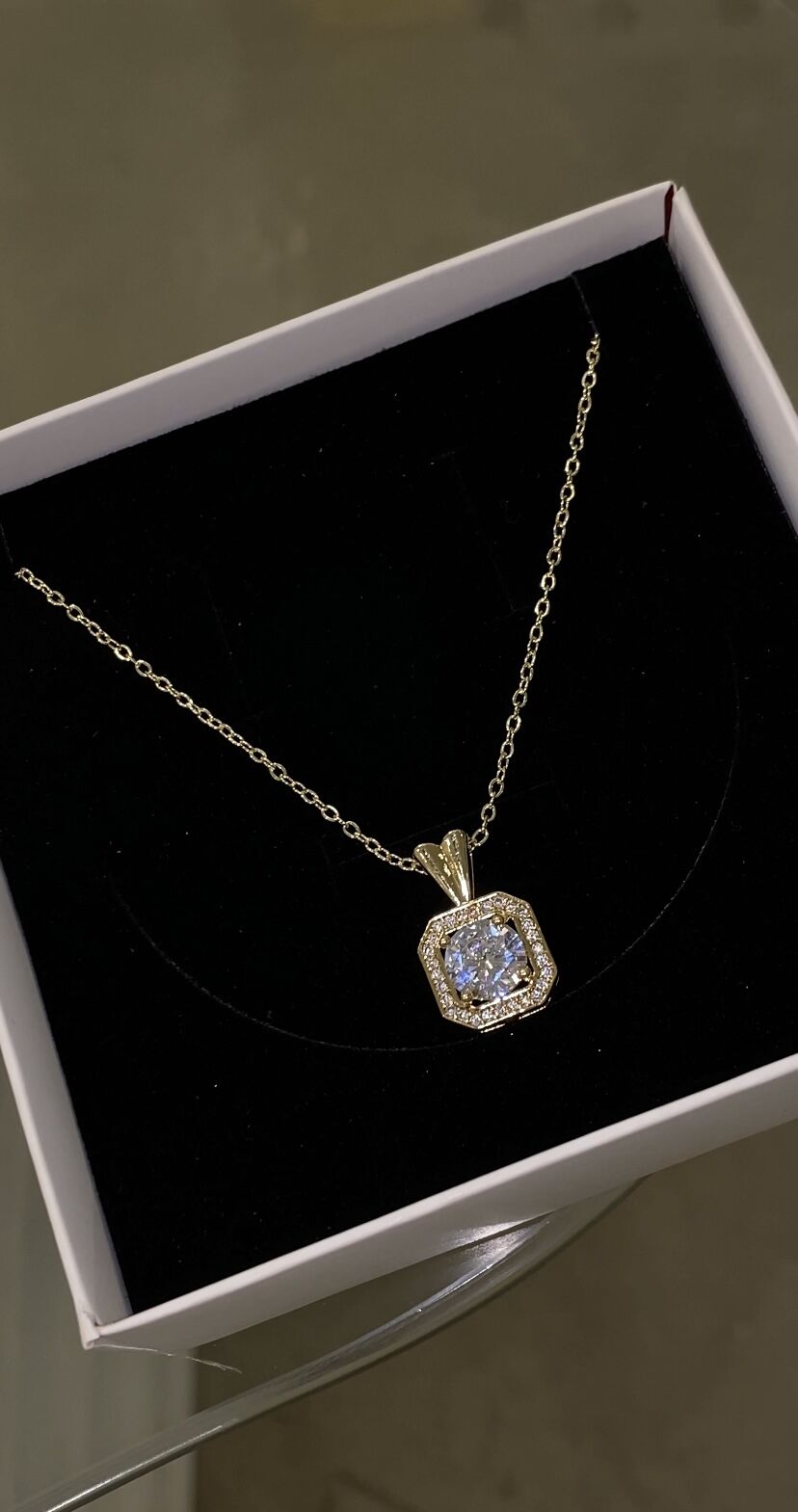 Tektaş kolye gold renk