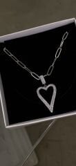 Çelik kalp kolye 60cm