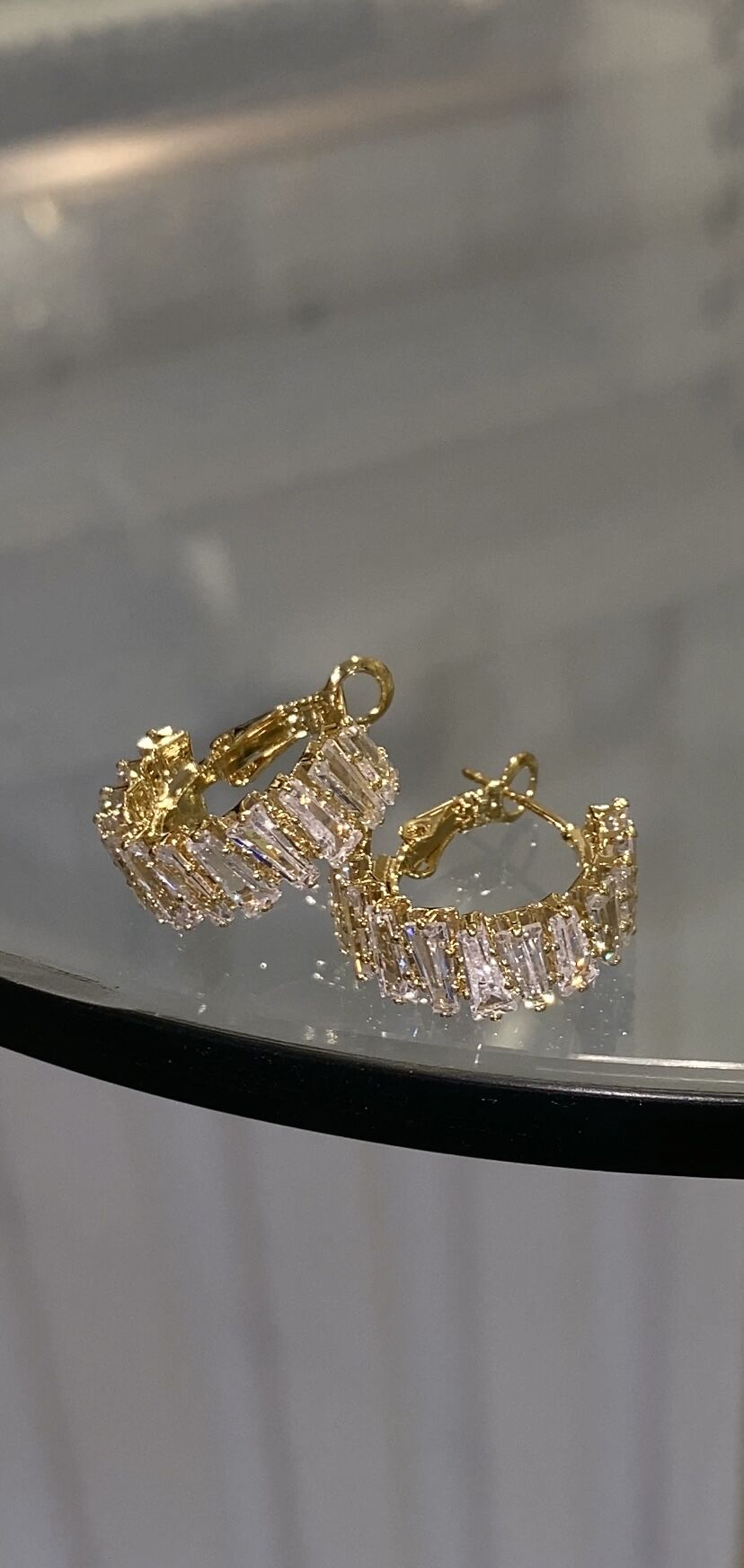 Baget kesim halka küpe gold renk