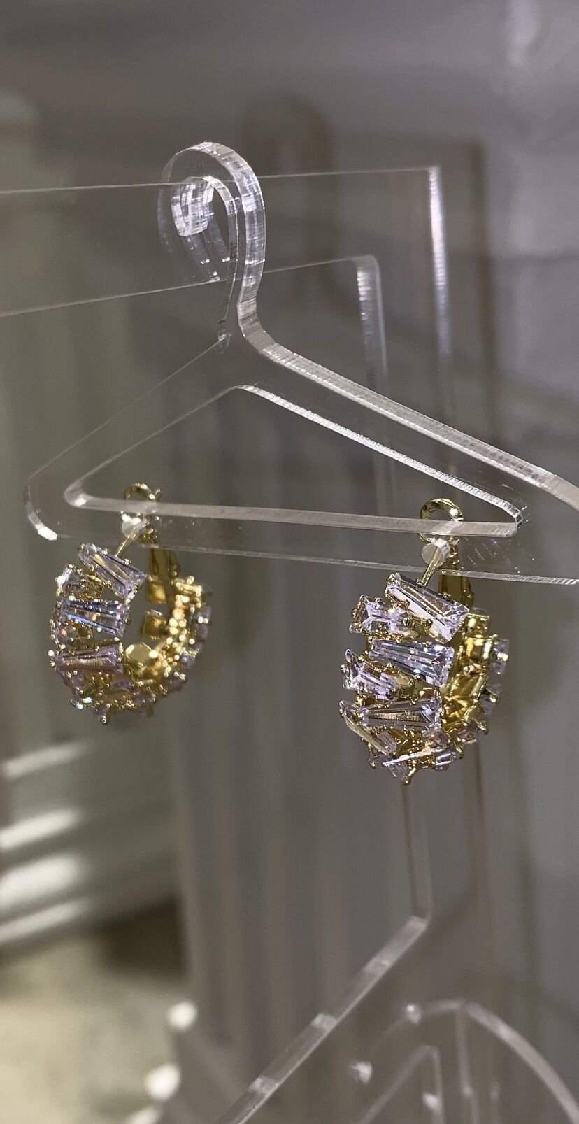 Baget kesim halka küpe gold renk