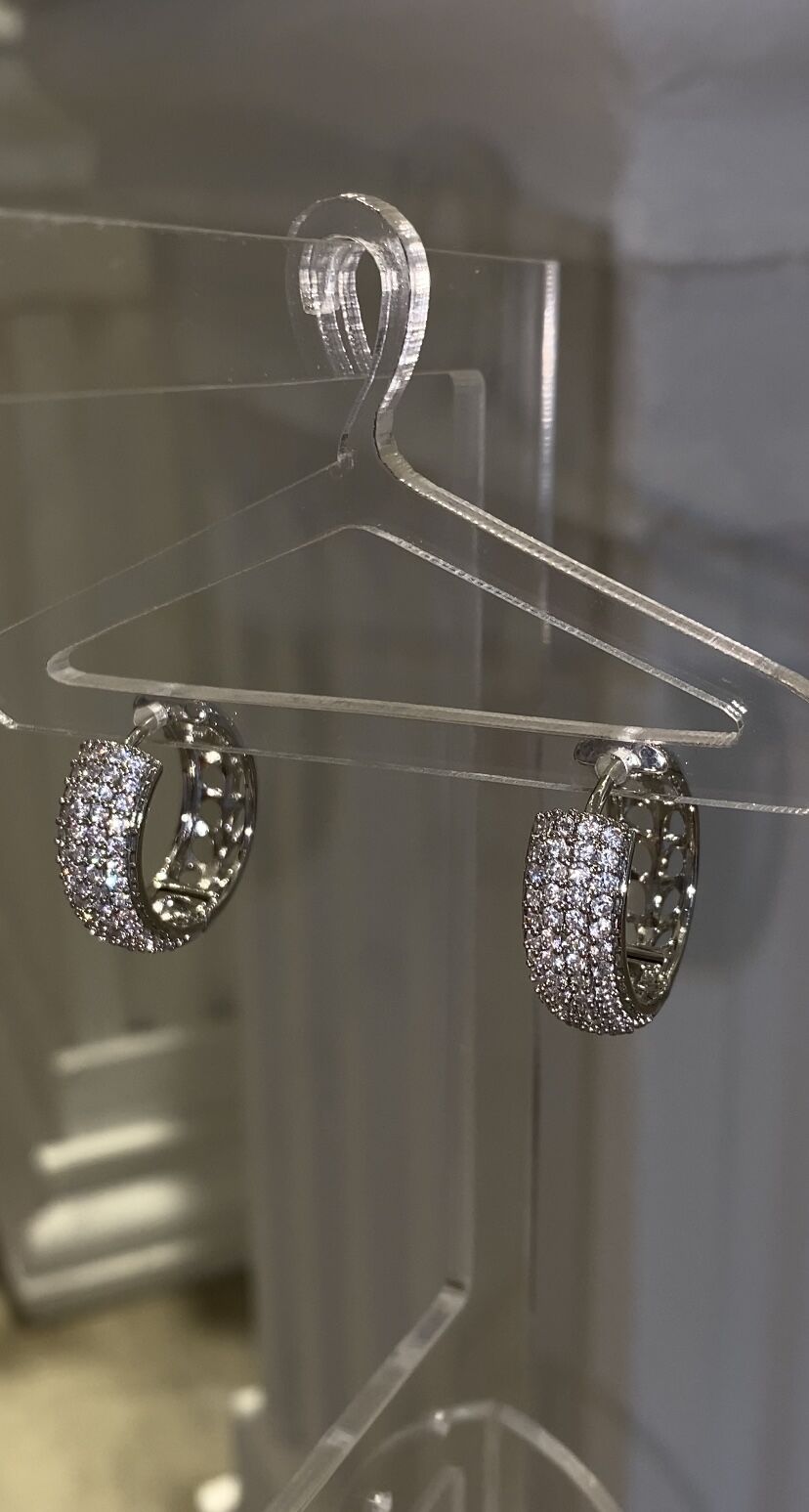 Taşlı halka küpe küçük boy