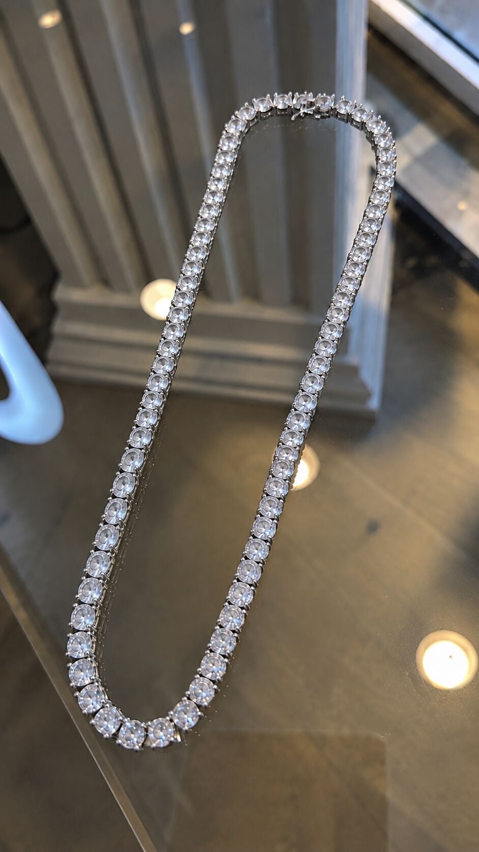 Dönmeyen suyolu kolye döküm 5mm 40cm gümüş renk