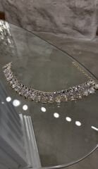 İkili görünümlü birleşik taşlı choker kolye gold renk