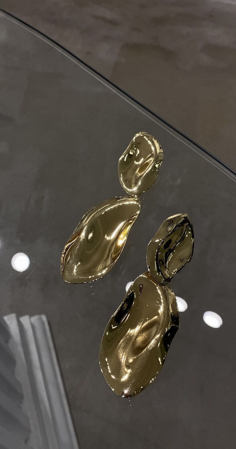 Büyük plaka küpe gold renk