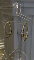 Taşlı küpe gold renk