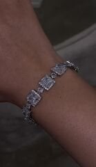 Kare baget taşlı bileklik