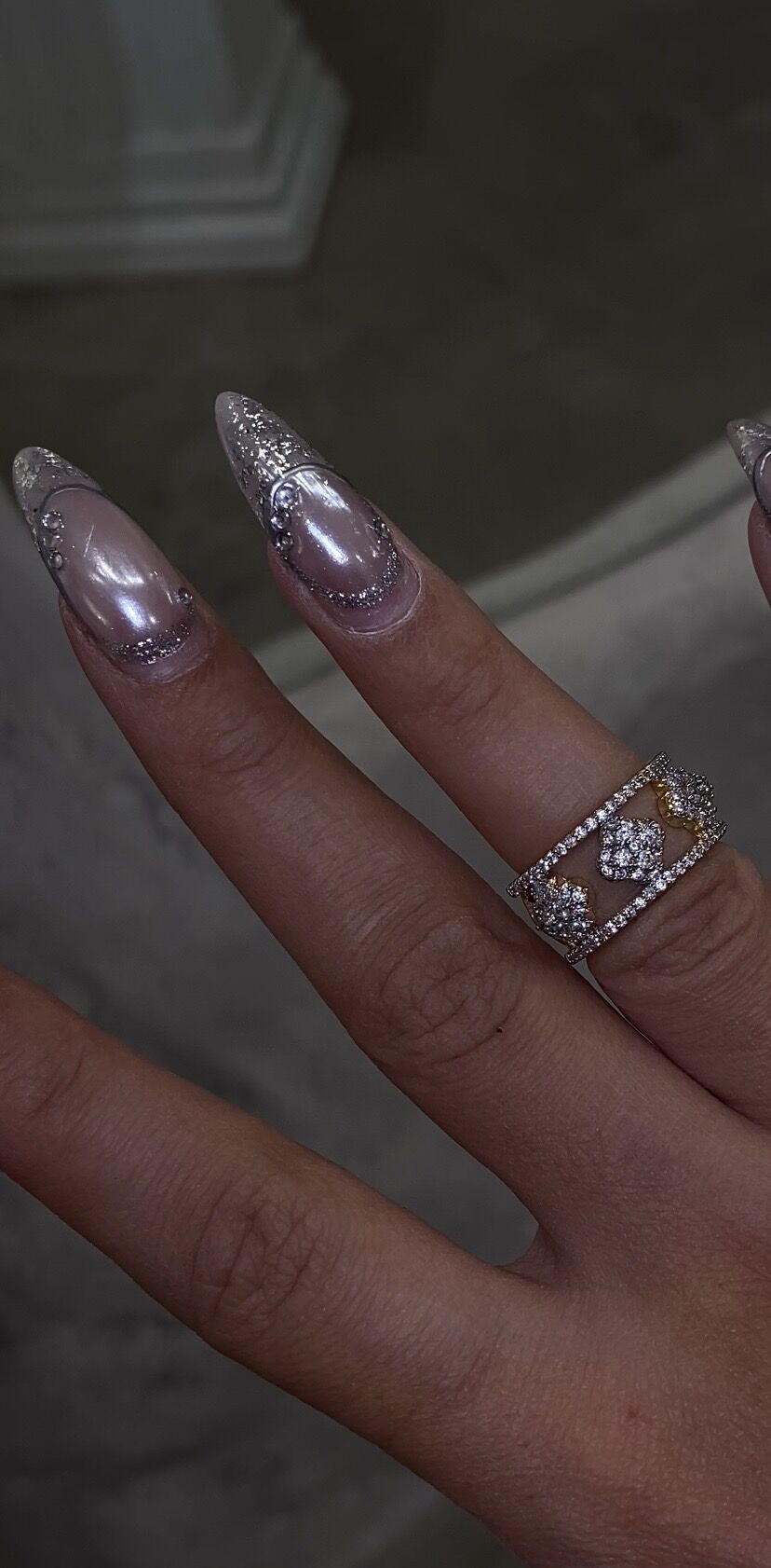 Taş detaylı gold yüzük