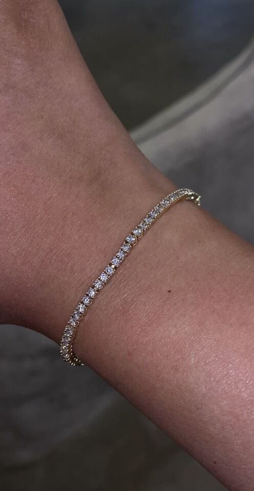 Suyolu bileklik döküm 2mm gold renk