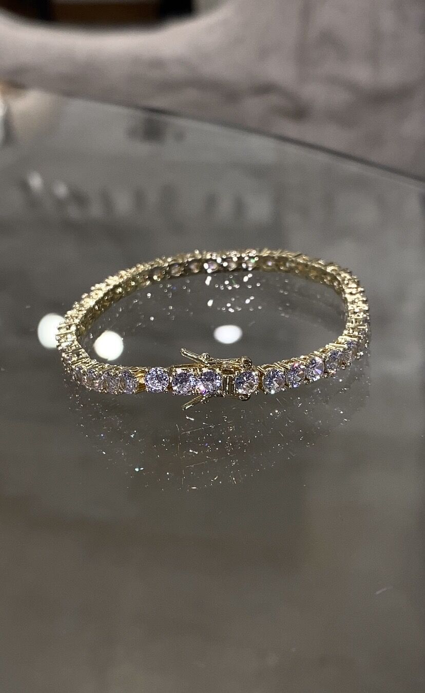 Suyolu bileklik döküm 4mm gold renk