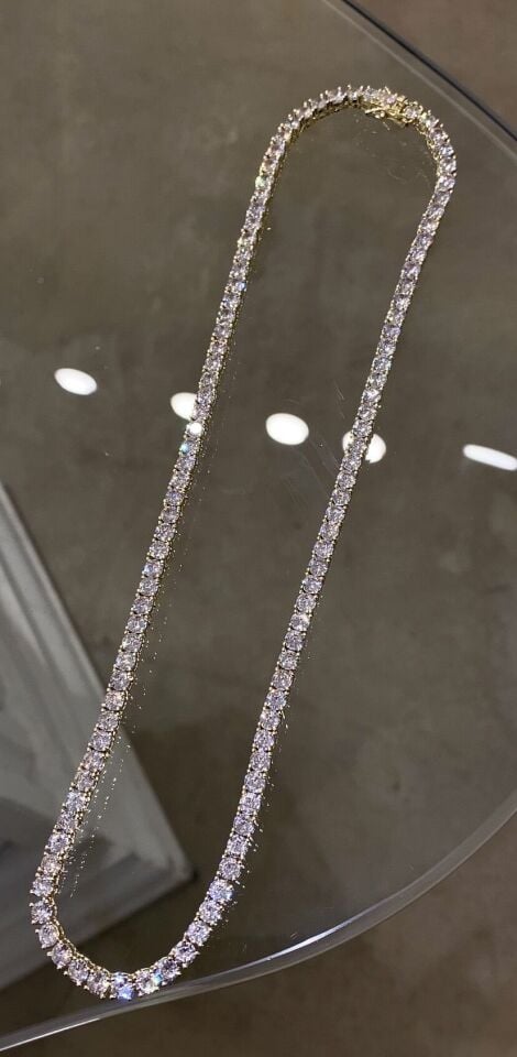 Dönmeyen suyolu kolye döküm 4mm gold renk 45cm