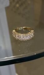 Taşlı yüzük gold renk